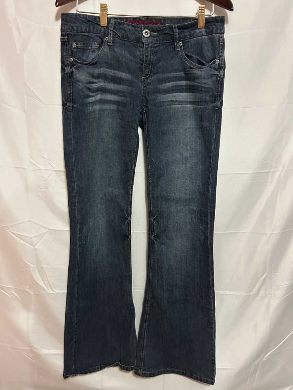 Bongo Fabulous Flare Jeans‎ Dark Wash Denim Flap Pocket Women Size 11